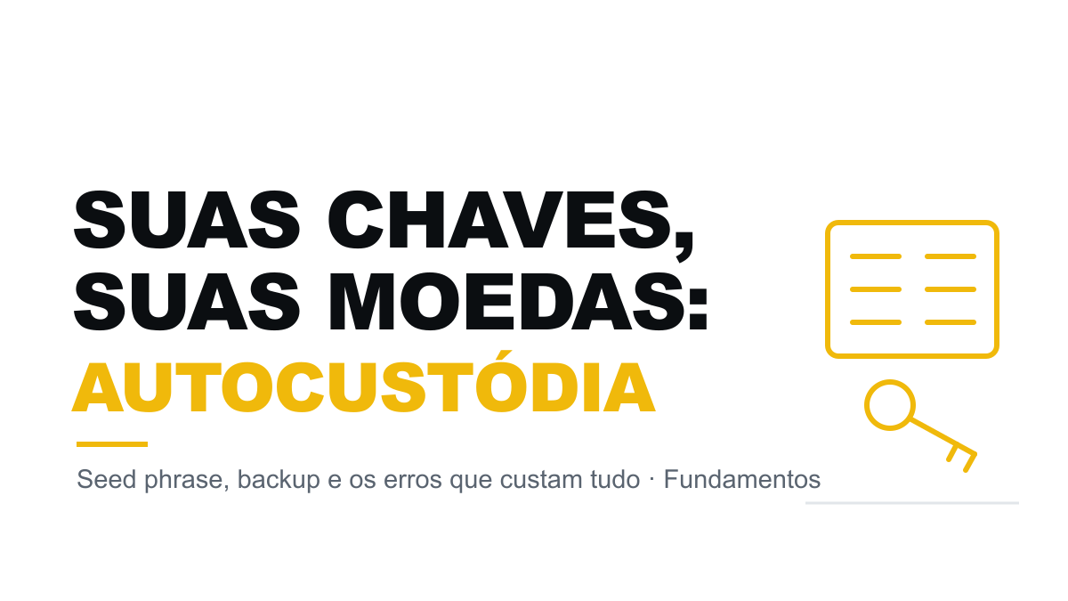 Autocustódia na prática: seed phrase, backup e os erros que custam tudo
